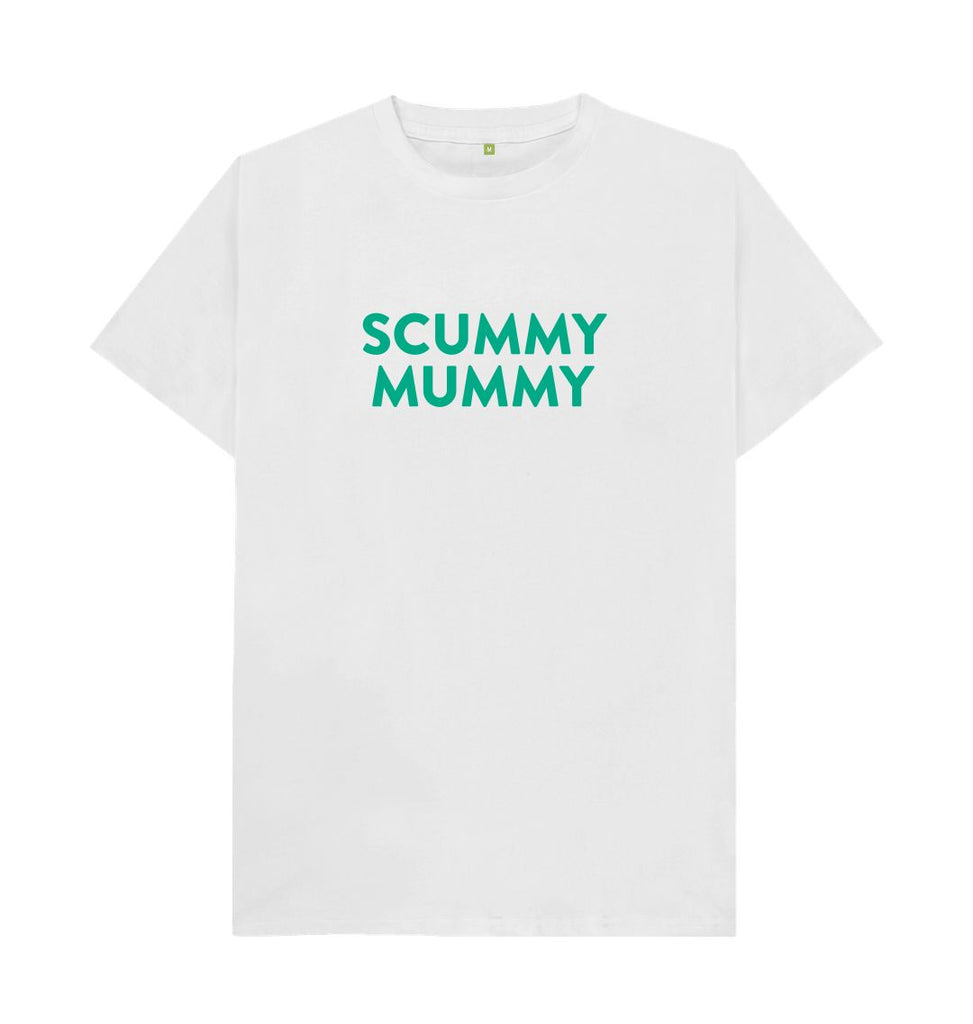 White Turquoise SCUMMY MUMMY T-Shirt