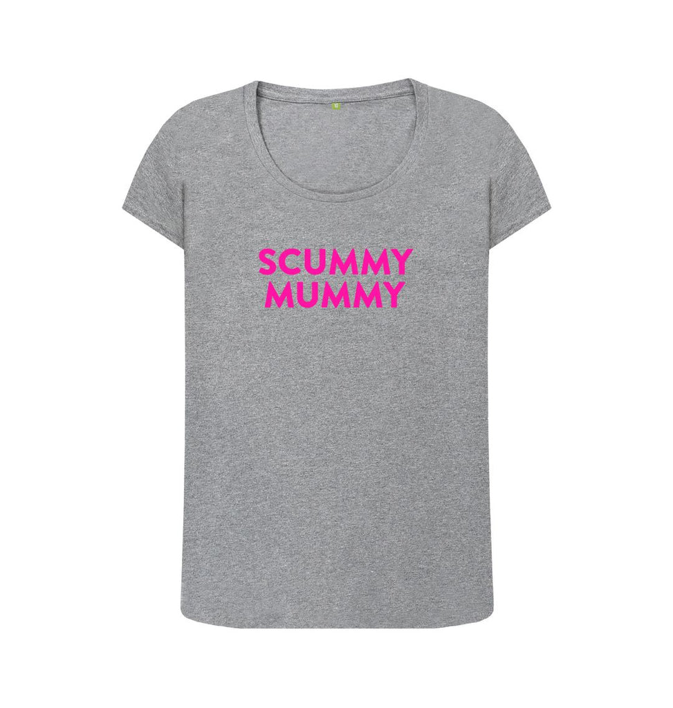 Athletic Grey Pink SCUMMY MUMMY Scoop Neck T-shirt