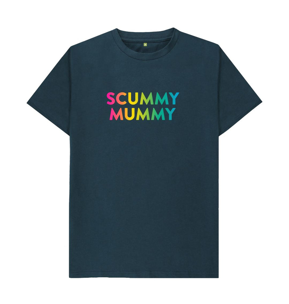 Denim Blue Scummy Mummy Rainbow T-shirt